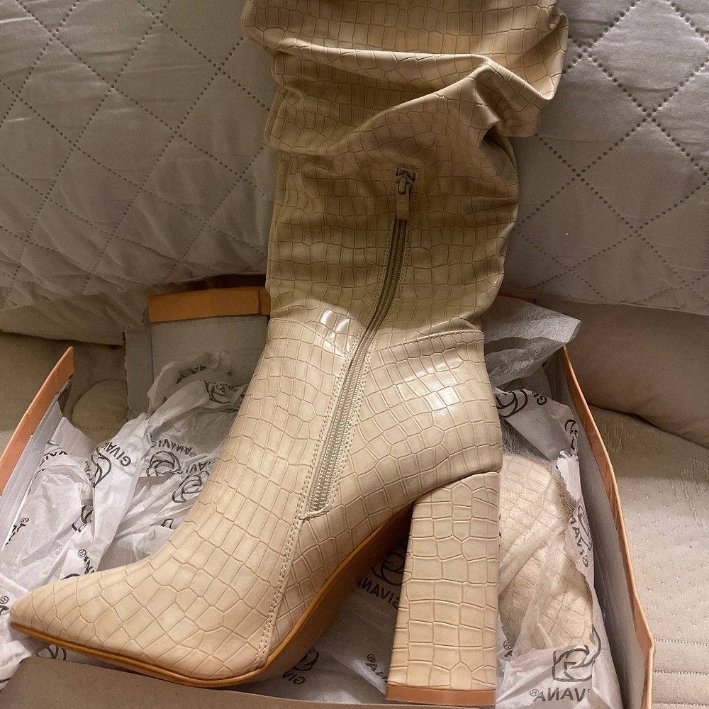 Givana Faux Crocodile Skin Boots